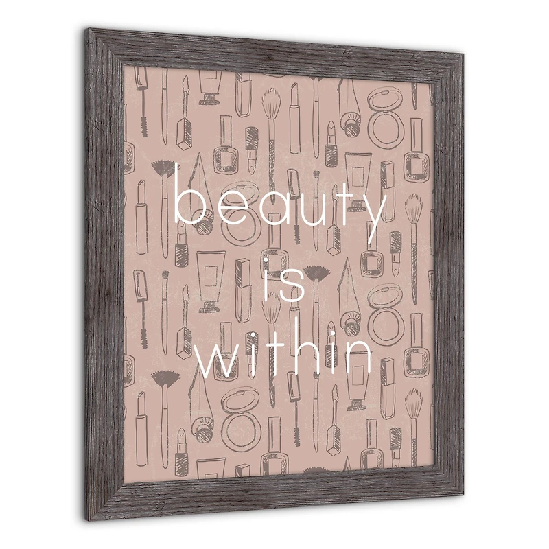 Beauty is Within Print in Gray Frame