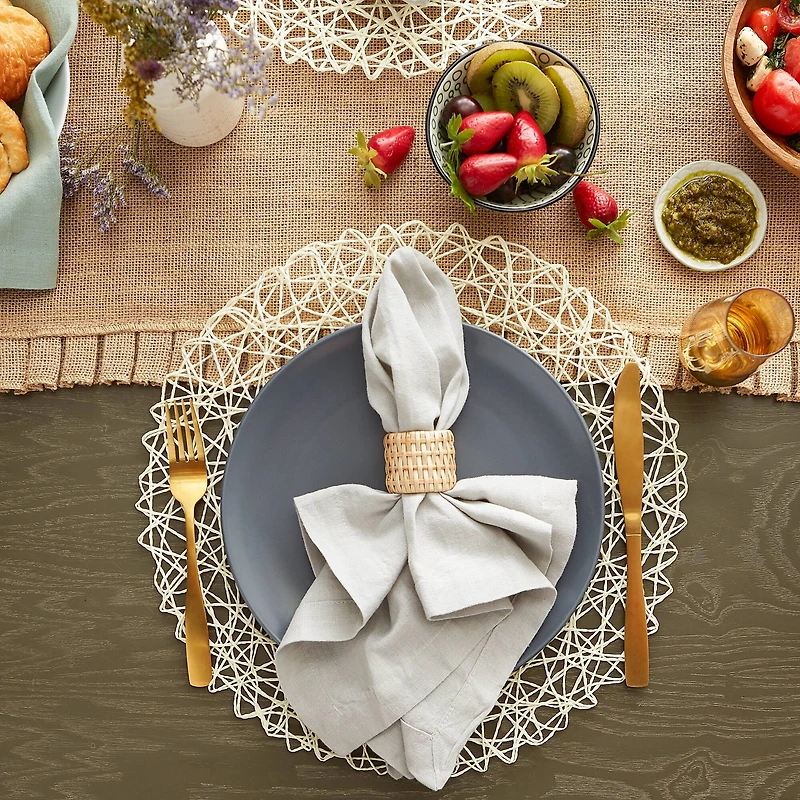 DII® Off White Woven Paper Round Placemat (Set of 6)