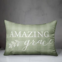 Amazing Grace Green Pillow 14" x 20" Throw Pillow