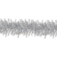 9ft. Pre-Lit Silver Tinsel Christmas Garland