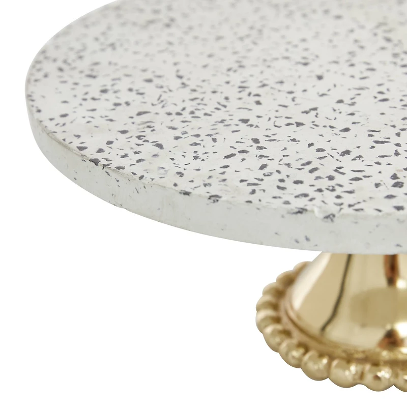 Set of 2 Gold Stoneware Natural Cake Stand, 12", 10"