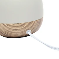 Simple Designs 12" Petite Mid Century Light Woodgrain Base Table Lamp
