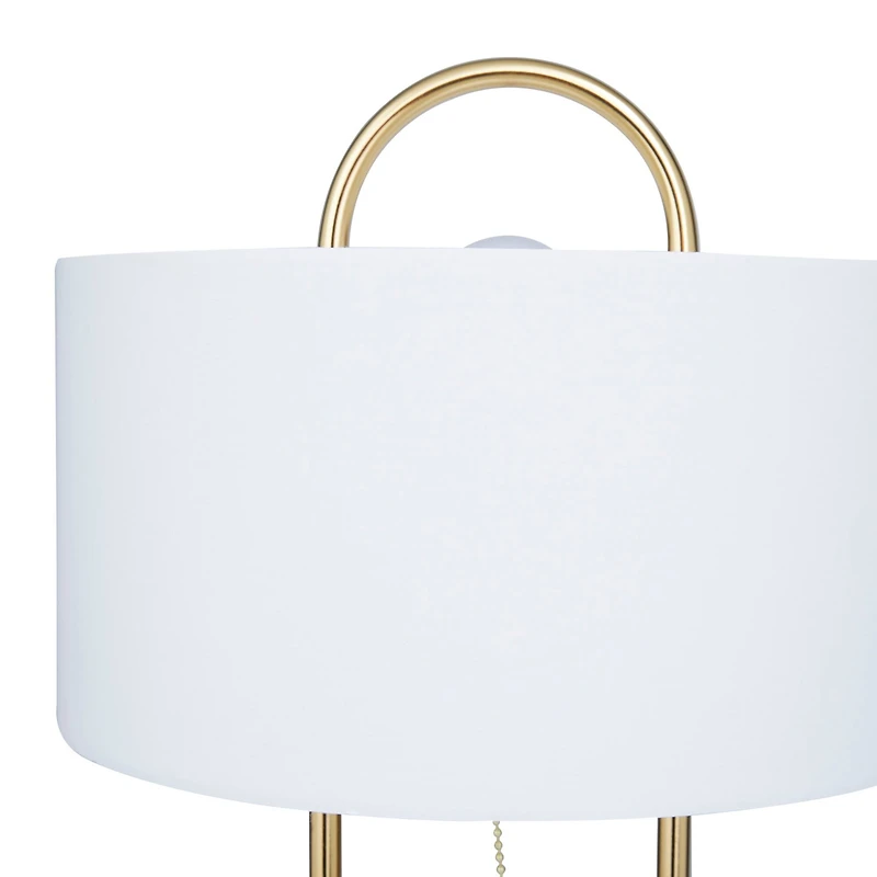 CosmoLiving by Cosmopolitan White Marble Modern Accent Lamp, 20" x 12" x 12"