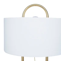 CosmoLiving by Cosmopolitan White Marble Modern Accent Lamp, 20" x 12" x 12"