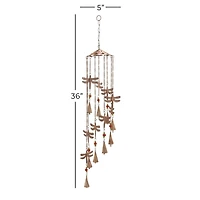Brass Metal Eclectic Windchime, 5" x 1" x 36"