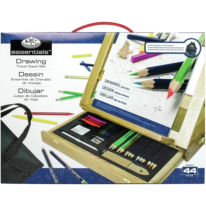 Royal & Langnickel® Essentials™ 44 Piece Drawing Travel Easel Set