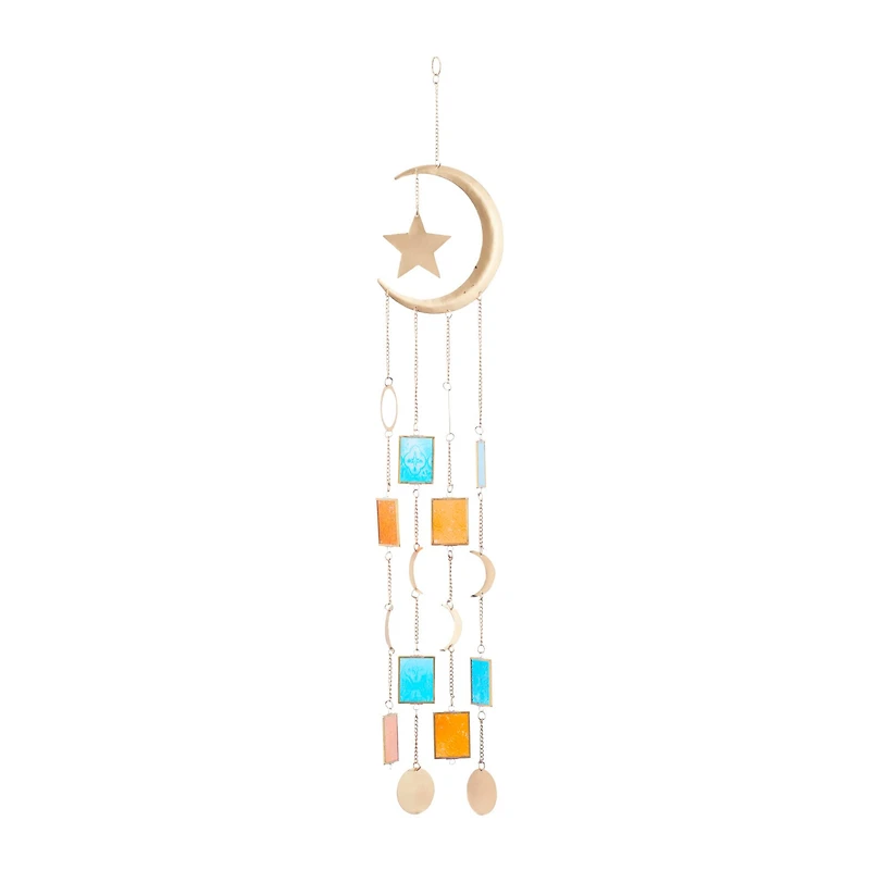 Gold Contemporary Moon and Sun Windchime