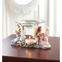 4" Magical Twin Fairies Candle Oil Warmer