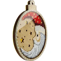 Wonderland Crafts Santa Moon Ornament Bead Embroidery on Wood Kit
