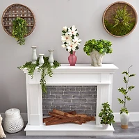 24" White Japanese Magnolia Arrangement in Rose Vase