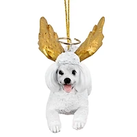Design Toscano Honor the Pooch White Poodle Dog Angel Ornament