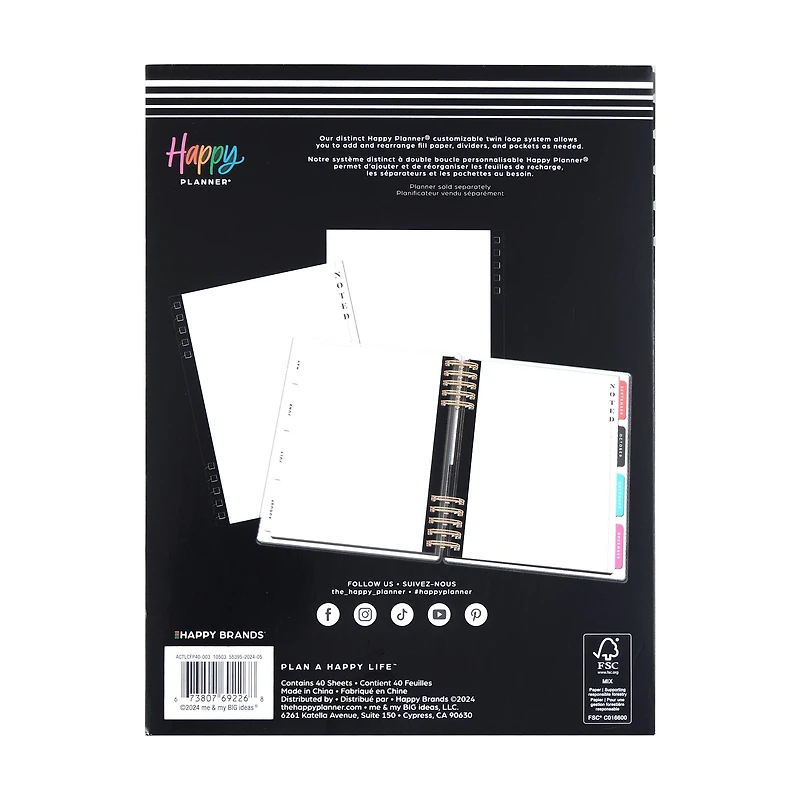 The Classic Happy Planner® Modern Texture Twin Loop Fill Paper