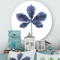 Designart - Navy Blue Chestnut Leaf