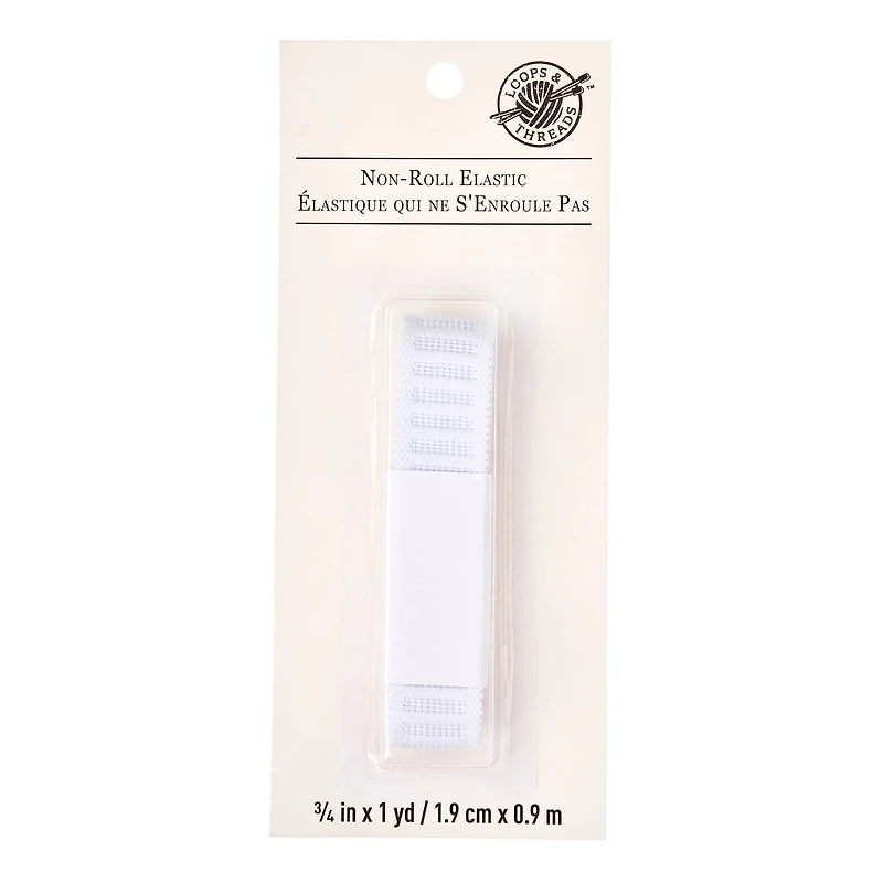 12 Pack: 3/4" White Non-Roll Elastic by Loops & Threads™