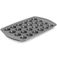 Gibson Baker's Friend Gray 24 Cup Nonstick Steel Mini Muffin Pan