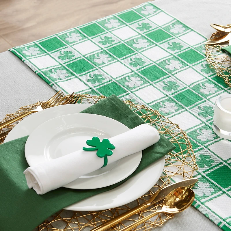 DII® 72" Shamrock Woven Check Table Runner