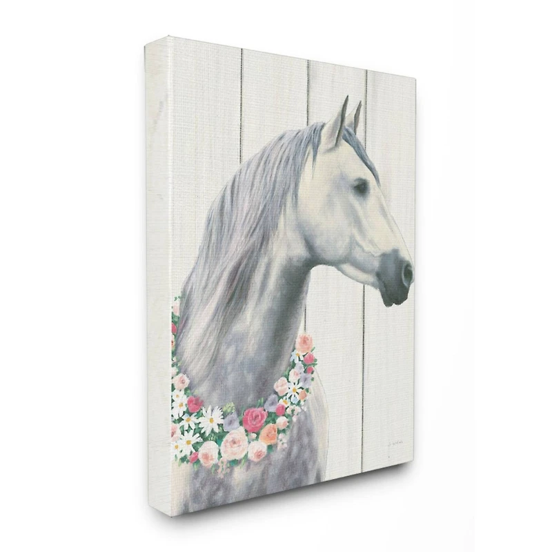 Stupell Industries Spirit Stallion Horse With Flower Wreath Wall Art