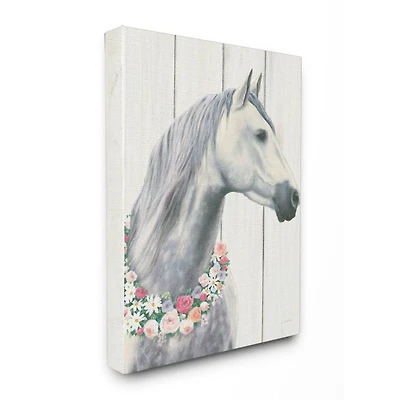 Stupell Industries Spirit Stallion Horse With Flower Wreath Wall Art