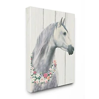 Stupell Industries Spirit Stallion Horse With Flower Wreath Wall Art
