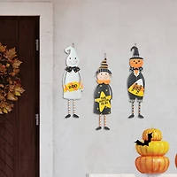 Glitzhome® 2ft. Halloween Metal Ghost, Witch and Pumpkin Yard Stake Set