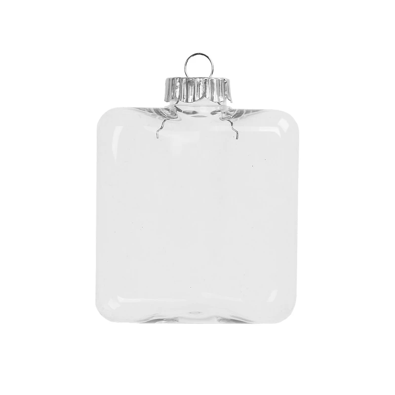 4" Flat Cube Clear Plastic Ornaments, 4ct. by Make Market®