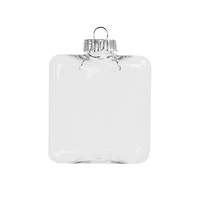 4" Flat Cube Clear Plastic Ornaments, 4ct. by Make Market®