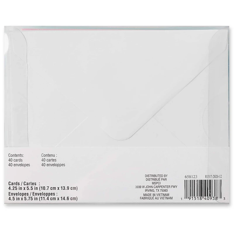 Glitter Pastel Cards & Envelopes by Recollections™, 4.25" x 5.5"