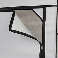 Honey Can Do 27" Gray Portable Wardrobe Closet with Cover & Side Pockets