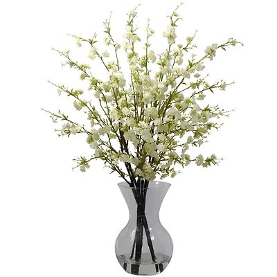 30" White Cherry Blossoms Arrangement in Vase 