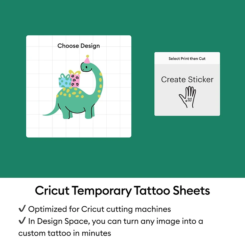 Cricut® 8.5" x 11" Transparent Printable Temporary Tattoo Sheets, 3ct.