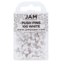 JAM Paper White Standard Push Pins, 2 Packs of 100