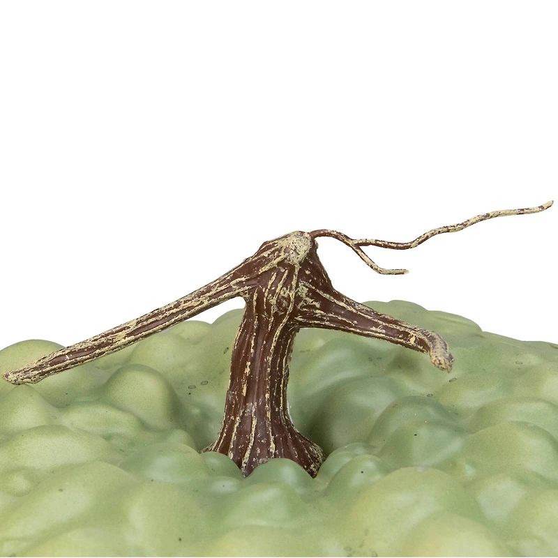 10.5" Green Textured Pumpkin Tabletop Décor