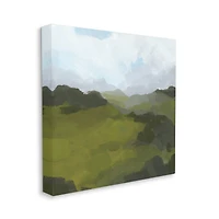Stupell Industries Thick Green Meadow Landscape Cloudy Hazy Sky Canvas Wall Art