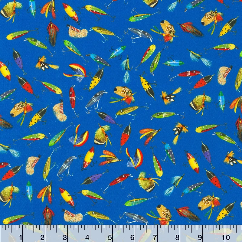 Robert Kaufman Fishing Lures Cotton Fabric