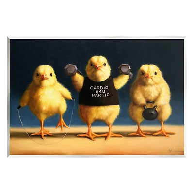 Stupell Industries Funny Exercise Workout Chicks Animals Wall Plaque Art