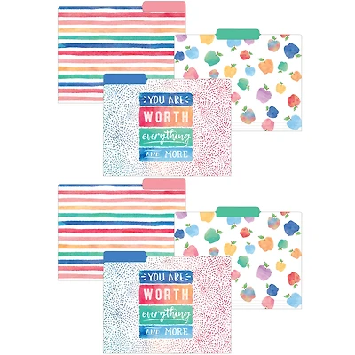 Teacher Created Resources Watercolor File Folders, 2 Packs of 12