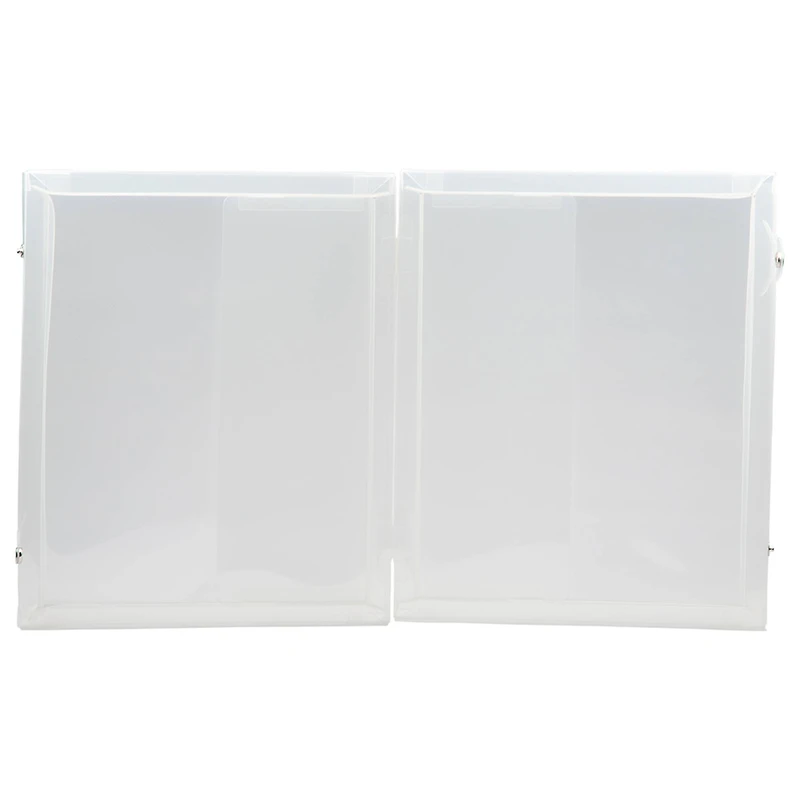 JAM Paper Clear Grid Plastic Two Pocket Portfolio with Snap Closure 11" x 13"