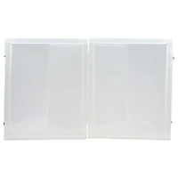JAM Paper Clear Grid Plastic Two Pocket Portfolio with Snap Closure 11" x 13"