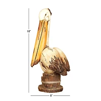 Cream Polystone Coastal Sculpture, Bird 18" x 7" x 7"