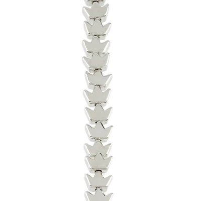 Rhodium Crown Beads, 7mm by Bead Landing™