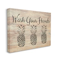 Stupell Industries Wash Your Hands Pineapple Canvas Wall Art