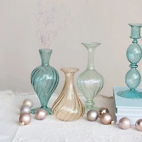 Hello Honey® Pink, Mint & Blue Round Blown Glass Vase Set