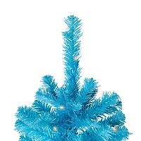7ft. Pre-Lit Medium Sky Blue Pine Artificial Christmas Tree, Clear Lights