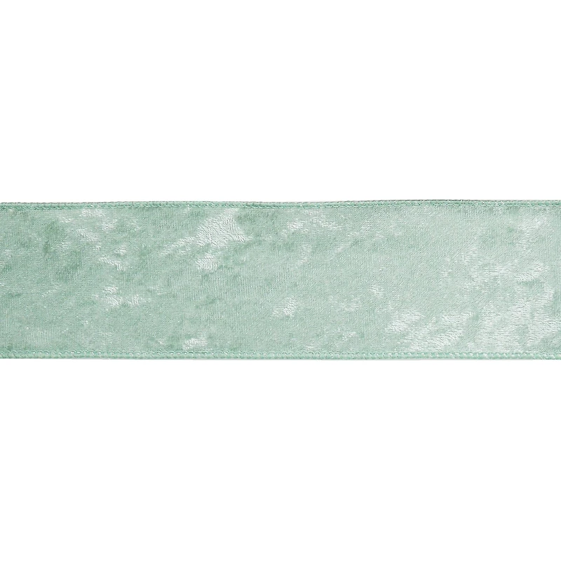 2.5" x 20ft. Sage Wired Velvet Ribbon by Celebrate It®