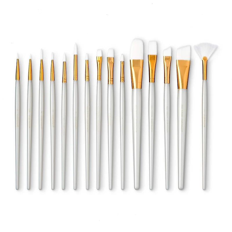 White Taklon 15 Piece Brush Pack by Craft Smart®