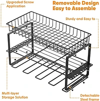 NEX™ 17" Black Wall-Mounted Power Tool Storage Rack with Basket