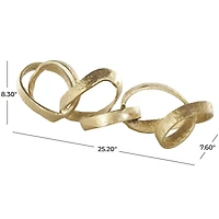 25" Gold Aluminum Metal Chain Abstract Textured Link Sculpture