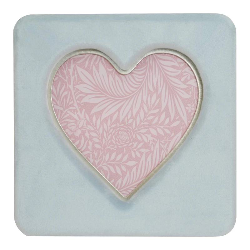 Just Jane 5" x 5" Blue Velvet with Gold Heart Tabletop Frame by Studio Décor®