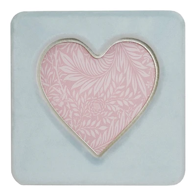 Just Jane 5" x 5" Blue Velvet with Gold Heart Tabletop Frame by Studio Décor®