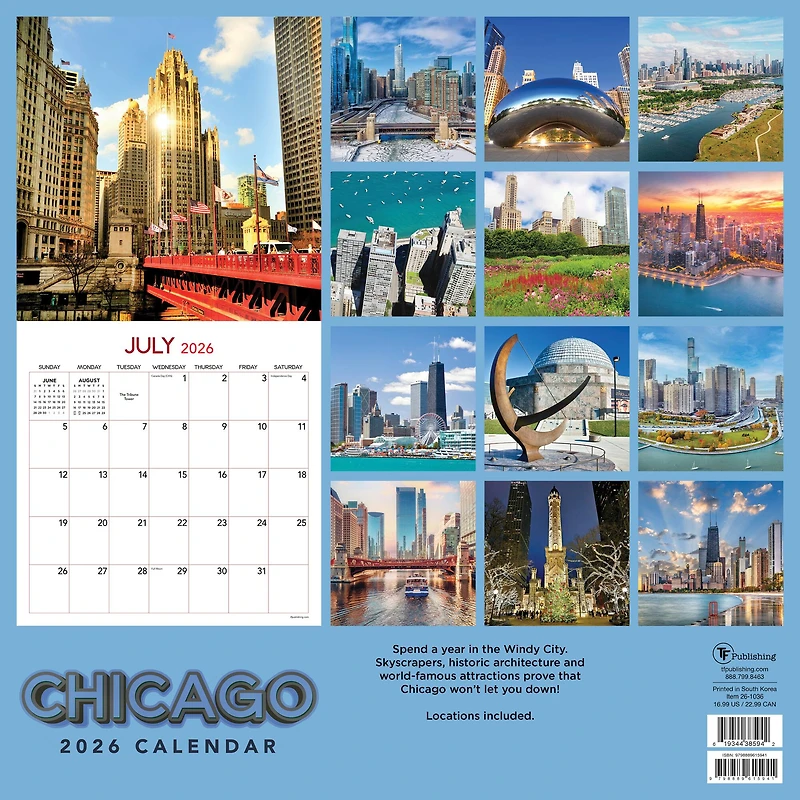 2026 Chicago Wall Calendar